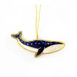 NHM Shop Blue Whale Embroidered Decoration New