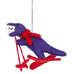 NHM Shop Skiing T. rex Christmas Tree Decoration New